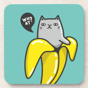 Cat in banana coaster