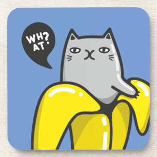 Cat in banana coaster