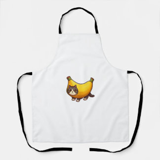 Cat in Banana Costume Apron
