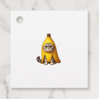 Cat in Banana Costume Favour Tags