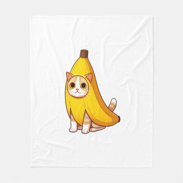 Cat in Banana Costume  Fleece Blanket (Front)