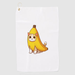 Cat in Banana Costume Golf Towel