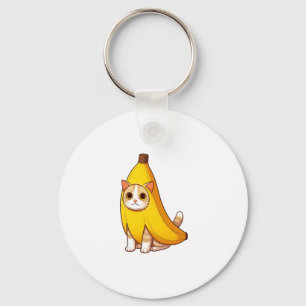 Cat in Banana Costume Key Ring