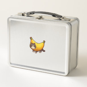 Cat in Banana Costume  Metal Lunch Box
