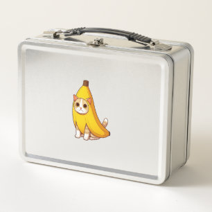 Cat in Banana Costume  Metal Lunch Box