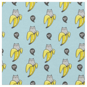 Cat in banana fabric