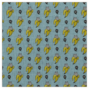 Cat in banana fabric