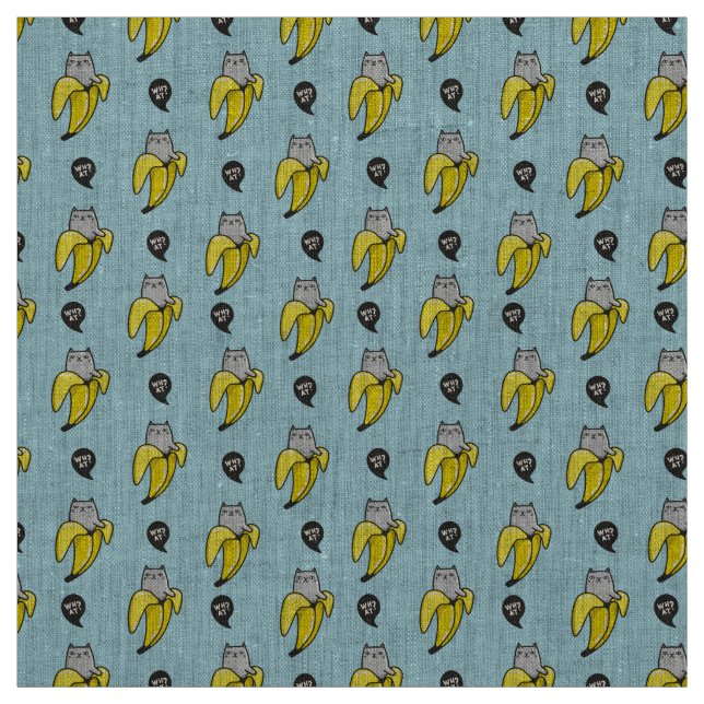 Cat in banana fabric (Swatch)