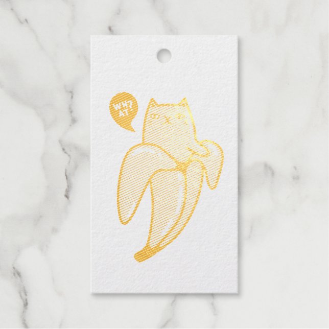 Cat in banana gift tags (Front)