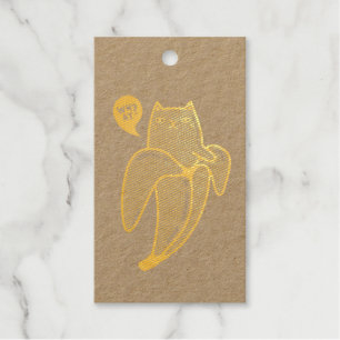 Cat in banana gift tags