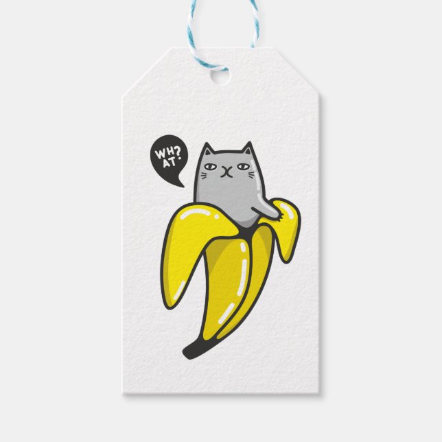 Cat in banana gift tags (Front)