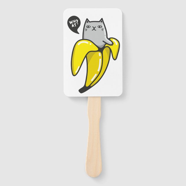 Cat in banana hand fan (Front)
