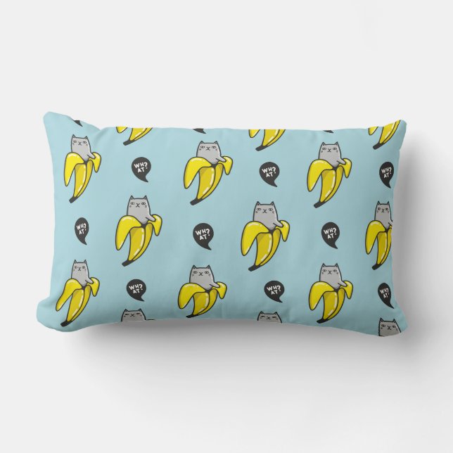 Cat in banana lumbar cushion (Front)
