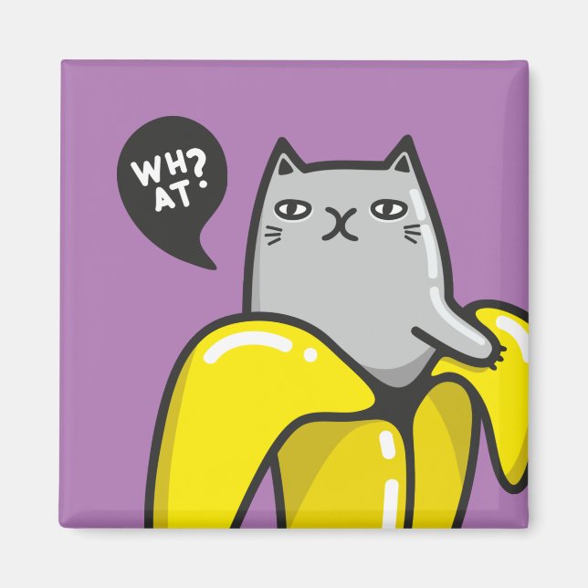 Cat in banana magnet (Front)