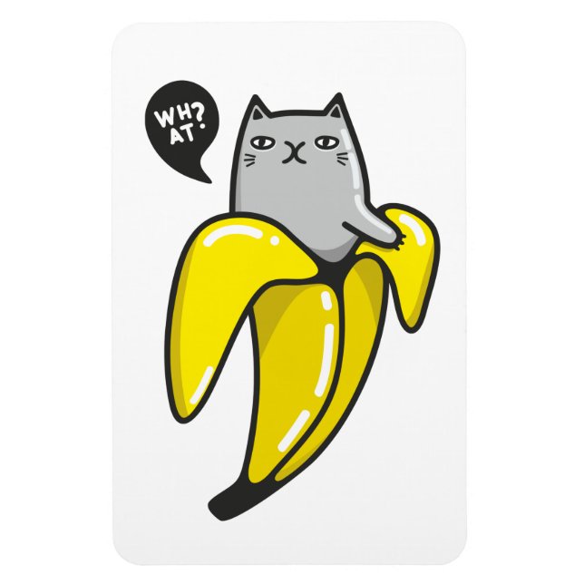 Cat in banana magnet (Vertical)