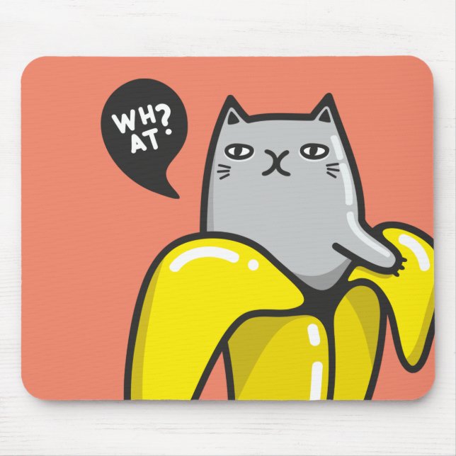 Cat in banana mouse pad (Front)
