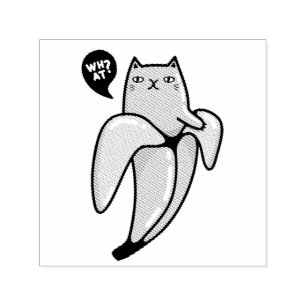 Cat in banana self-inking stamp