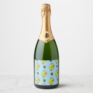 Cat in banana sparkling wine label