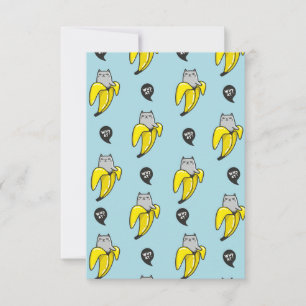 Cat in banana thank you card