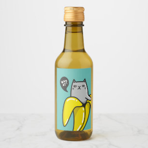 Cat in banana wine label