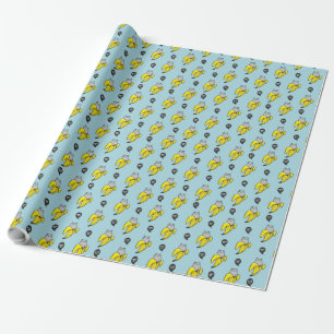 Cat in banana wrapping paper