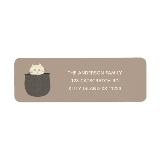 Cat in Basket return address Label (Front)
