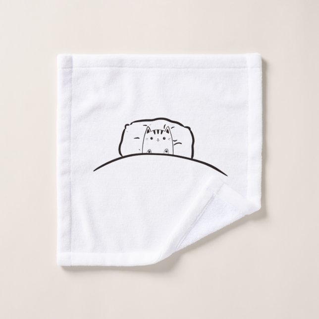 Cat in bed kitchen accessory, cute cat wash cloth (Wash Cloth)