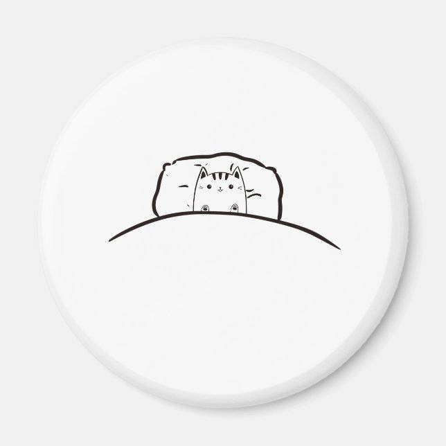 Cat in bed magnet, cute cat magnet (Front)