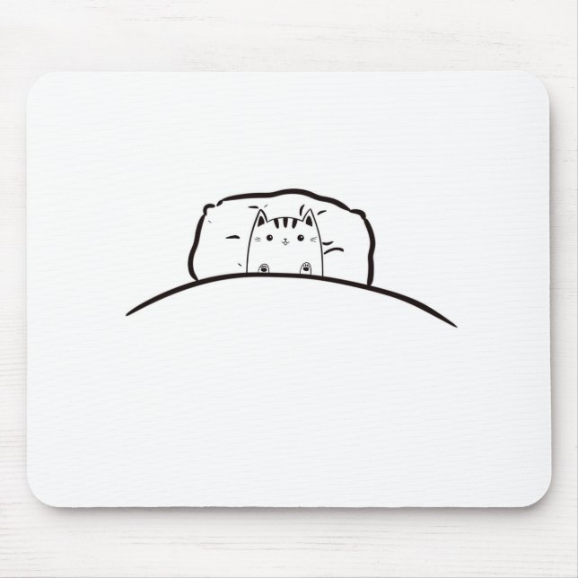 Cat in bed mouse mat, cute cat in bed mouse pad (Front)