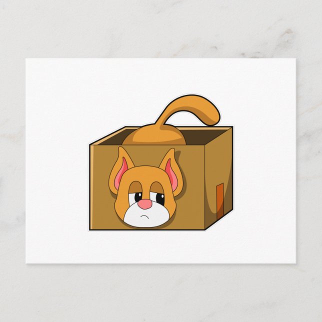 Cat in Box Postcard (Front)