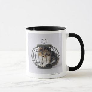 Cat in cage mug
