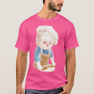 Cat In Chef Hat Rolling Dough  T-Shirt