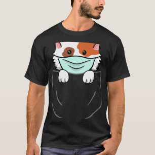 Cat In Chest Pocket Breast Pocket Animal Face Mask T-Shirt