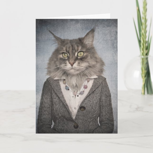 Cat In Clothes Card (Front)