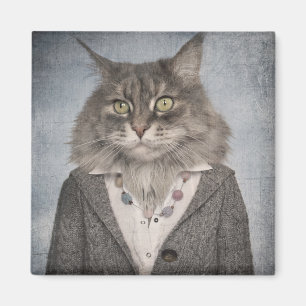 Cat In Clothes Magnet