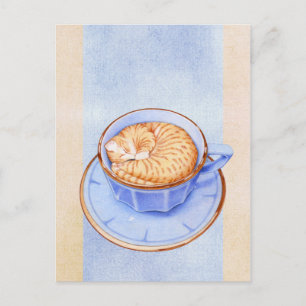 Cat in Coffee 2 Postcard