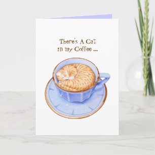 Cat in Coffee Card