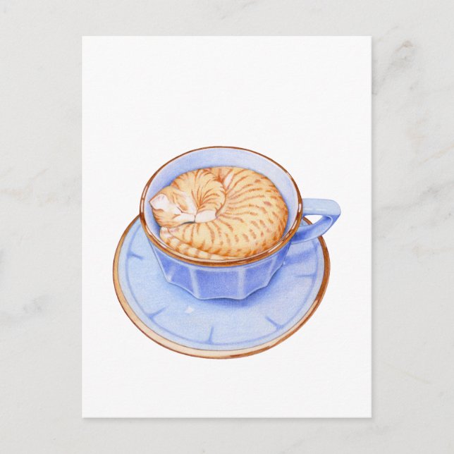 Cat in Coffee Postcard (Front)