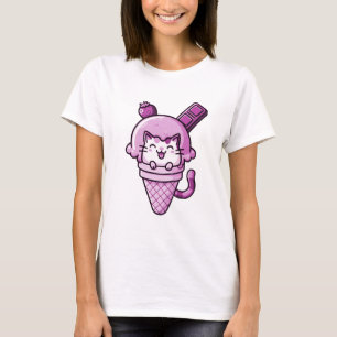 Cat in Cone Pink T-Shirt