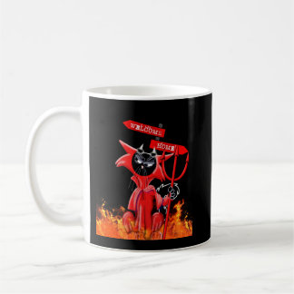 cat in devil costume with welcome home sign coffee mug