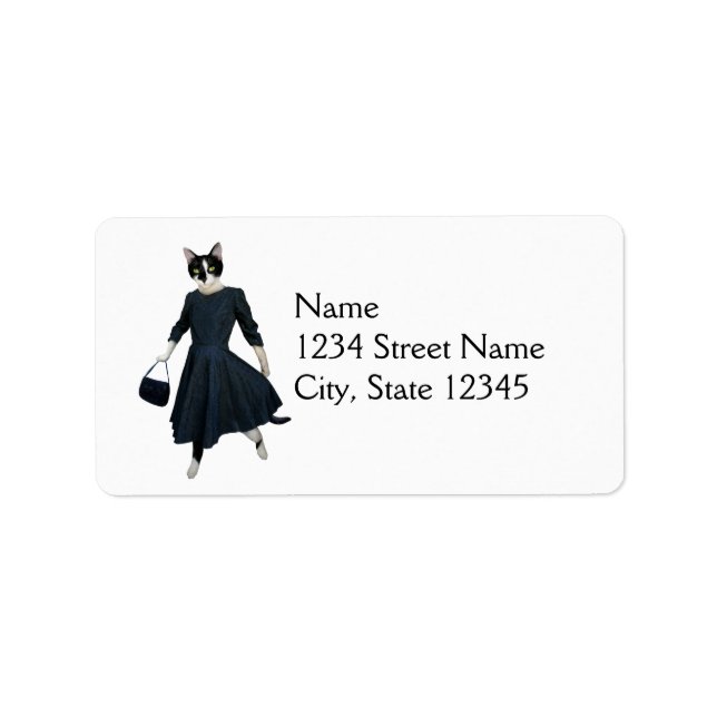 Cat in Dress Address Label (Front)