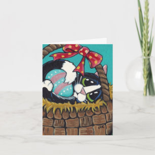 Cat in Easter Basket Note Card