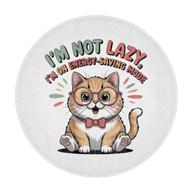 Cat in Energy Saving Mode Cutting Board (Front)