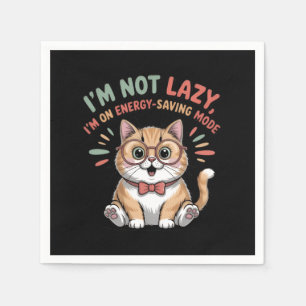 Cat in Energy Saving Mode Napkin
