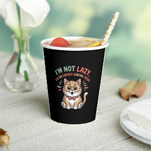 Cat in Energy Saving Mode Paper Cups