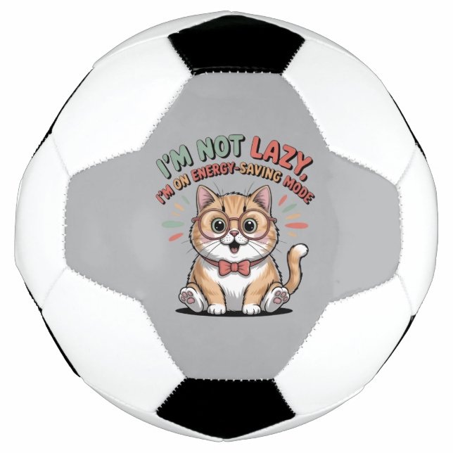 Cat in Energy Saving Mode Soccer Ball (Front)