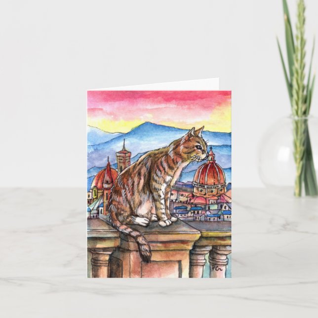Cat in Florence Holiday Card (Front)
