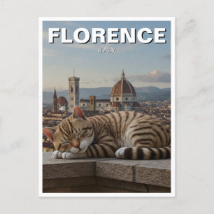 Cat in Florence Italy Duomo Travel Postcard