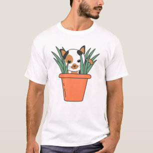 Cat In Flower Pot Funny Kitten In Plants T-Shirt