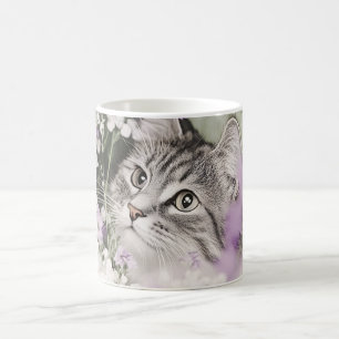 Cat in Flowers Coffee Mug
